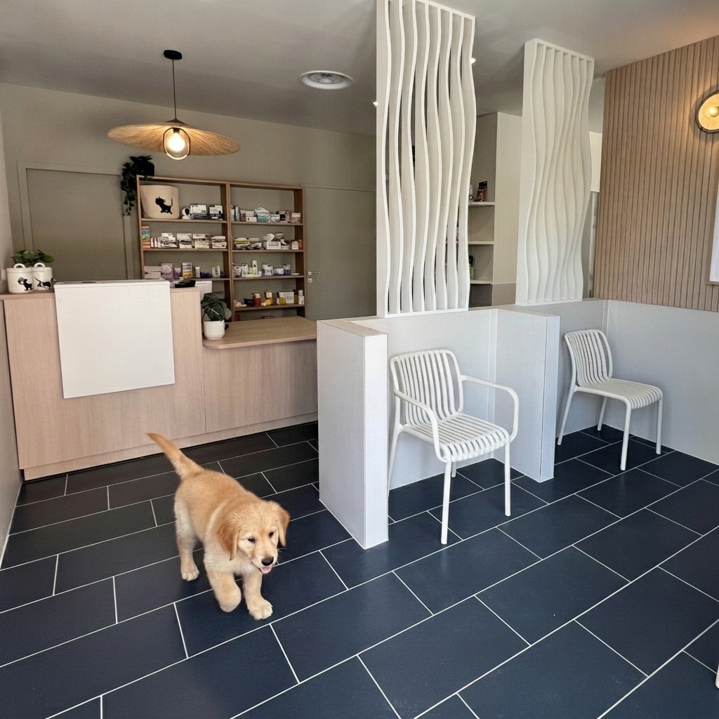 Chiot en happy visit à la Clinique Vétérinaire La Duranne
