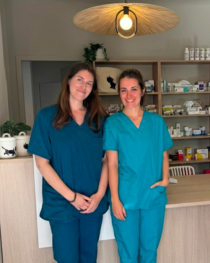 Membres de l'équipe : Dr Clara Rochegude et notre ASV Manon